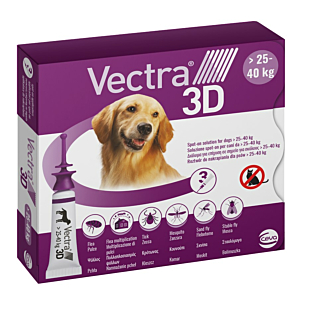Краплі на холку Ceva VECTRA 3D від зовнішніх паразитів, для собак вагою від 25 до 40 кг, 1 піпетка 4,7 мл