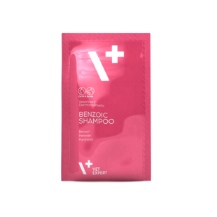Антибактеріальний протигрибковий шампунь Vet Expert Benzoic Shampoo для котів і собак з жирною шкірою, саше 15мл