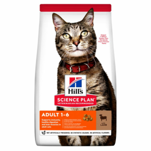 Сухой корм Hill's Science Plan Adult для взрослых кошек, с ягненком