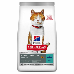 Сухой корм Hill's Science Plan Adult Sterilised для взрослых стерилизованных кошек с тунцем.
