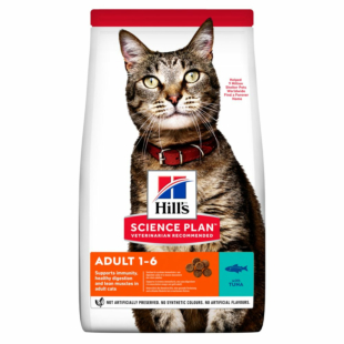 Сухой корм Hill's Science Plan Adult для взрослых кошек с тунцем.