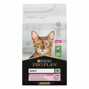 Сухой корм PRO PLAN Adult Delicate Digestion для взрослых кошек с чувствительным пищеварением и требовательных к еде.
