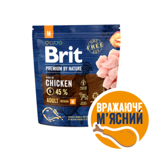 Сухий корм Brit Premium Dog Adult M, для дорослих собак середніх порід