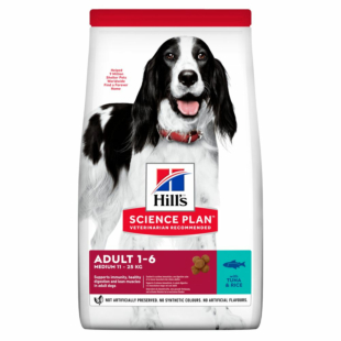 Сухой корм Hill's Science Plan Adult Medium Breed для взрослых собак средних пород, с тунцем и рисом