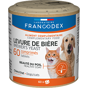 Пивні дріжджі Laboratorie Francodex Brever Yeast для котів і собак, 60 таб.