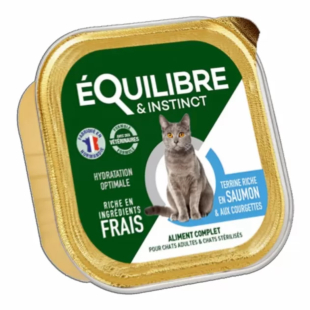 Паштет Equilibre & Instinct для взрослых и стерилизованных кошек с лососем и кабачком, ламистер