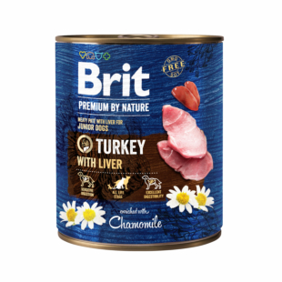 Влажный корм Brit Premium by Nature, индюшатина с печенью для собак, консерва