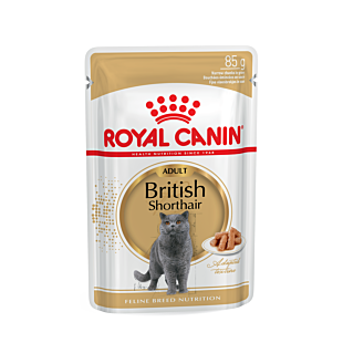 Влажный корм Royal Canin BRITISH SHORTHAIR ADULT для кошек породы британская короткошерстная (кусочки в соусе)
