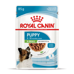 Влажный корм Royal Canin PUPPY X-SMALL для щенков миниатюрных размеров, весом до 4 кг, в возрасте от 2 до 10 месяцев